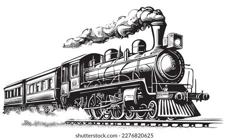Retro Steam Train hand