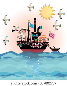 Retro Steamboat Captain