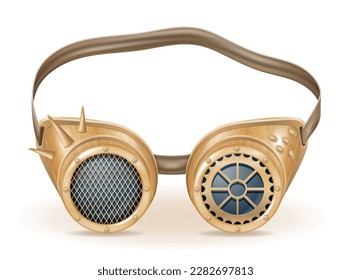 ilustración vectorial de gafas de estilo steampunk retro aislado en fondo blanco