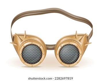 retro steampunk style glasses vector illustration isolated on white background