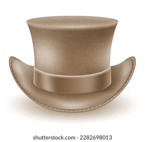 retro steampunk style hat vector illustration isolated on white background