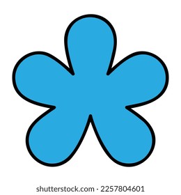 Retro Sticker Flower Blossom Pattern Hand Drawn