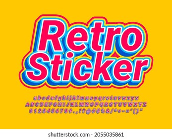 Retro Sticker Viejo Estilo de póster Efecto de texto