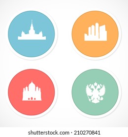 Retro stickers with icons