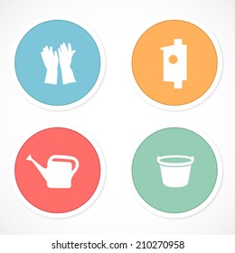 Retro stickers with icons