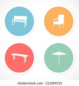 Retro stickers with icons