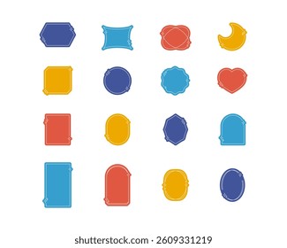 Retro sticker-style star frame set