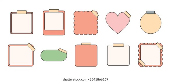 RETRO STICKY NOTES VECTOR SET