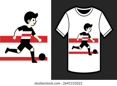 Retro stipe football t-shirt deshit