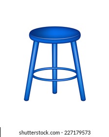 Retro stool in blue design 
