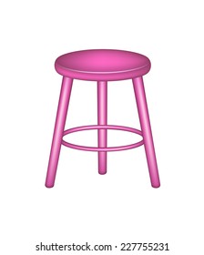 Retro stool in pink design 
