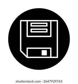 Tecnologia de armazenamento retro com ícone de disquete contra um fundo escuro mostra vintage era de computação
