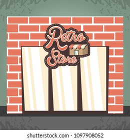 retro store building front