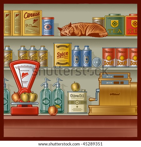 Retro store. Vector