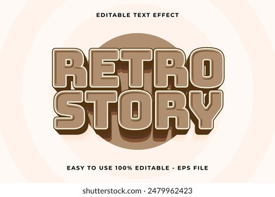 Retro-Story Editierbarer Texteffekt 3D Trendy Cartoon Vorlage Stil Vintage Vektorgrafik