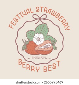 Retro Strawberry T-Shirt, fruit print, vintage hand drawn Strawberry fruits print design, Berry fruit print artwork, summer t-shirt design, women's t-shirt, aesthetic Fruit vintage t-shirt design