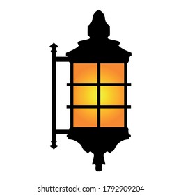 retro street light vector wall lamp  illustration 