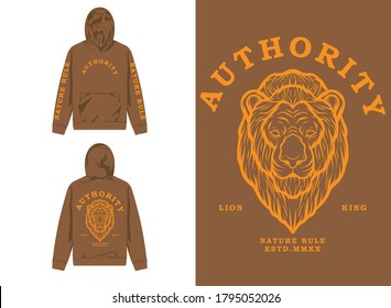 Retro Street Wear Hoodie. Authority Lion King 