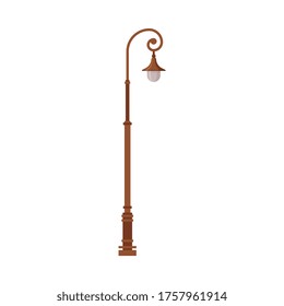 Retro Streetlights, Urban Infrastructure Design Element Flat Style Vector Illustration on White Background