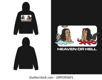 Retro Streetwear Graphic Design
Illustration Of Angel and Demon
Heaven Or Hell