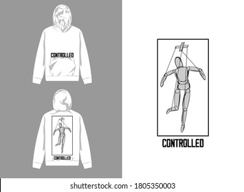 Retro Streetwear Hoodie. Controlled Retro Marinette Design