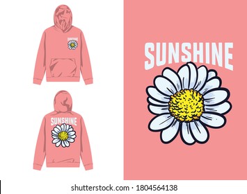 Retro Streetwear Hoodie
Flower Illustration, Sunshine