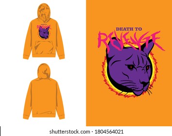 Retro Streetwear Hoodie
Purple Cat, Death To Revenge