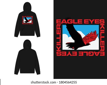 Retro Streetwear Hoodie
Red Eagle Illustration, Eagle Eyes Killer