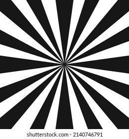 Retro stripe burst background. Black ray beam