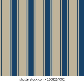Retro stripe pattern with Blue and Beige vertical parallel colors stripes.Vector abstract background.