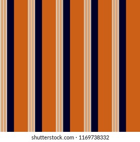Retro stripe pattern with navy blue,white and orange vertical parallel stripe.Vector abstract background