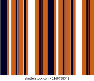 Retro stripe pattern with navy blue,white and orange vertical parallel stripe.Vector pattern stripe abstract background