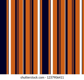 Retro stripe pattern with navy blue,white  and orange vertical parallel stripe.Vector stripe illustration.
