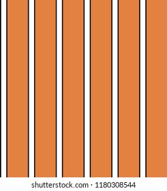 Retro stripe pattern with orange,white and black colors vertical parallel stripe.Vector abstract background.