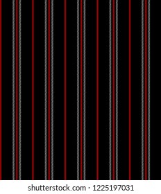 Retro stripe seamless pattern with black,red and grey colors vertical parallel stripes.Vector pattern stripe abstract background. 
