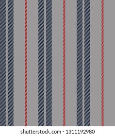 Retro-Streifen nahtloses Muster mit blauen, roten und grauen parallelen Streifen.Vektorillustration abstrakter Hintergrund.