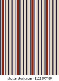 Retro stripe seamless pattern with blue,red and beige vertical parallel stripe.Geometrical simple vertical image.vector stripe pattern abstract background.