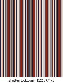 Retro stripe seamless pattern with blue,red and beige vertical parallel stripe.Geometrical simple vertical image.abstract background.
