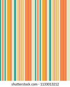 Retro stripe seamless pattern with colorful colors vertical parallel stripe.Vector abstract background.