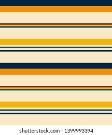 Retro stripe seamless pattern with colorful colors horizontal parallel stripes.Vector abstract background.