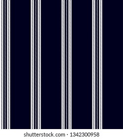 Retro stripe seamless pattern with navy blue and white colors vertical parallel stripes.Vector abstract background.