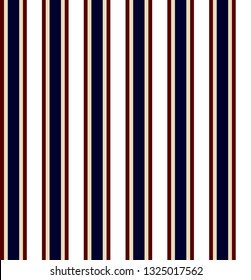 Retro stripe seamless pattern with Red, blue, white and beige colors vertical parallel stripes.Vector illustration.