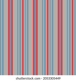 Retro Stripe nahtloses Muster mit Rot, Navy Blau und Weiß usa Farben senkrechte parallele Streifen.Vektorabstrakter Hintergrund.
