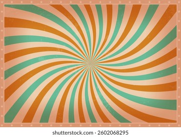 Retro striped background with grunge texture. Vintage backdrop for circus or festival. Vector illustration.