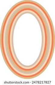 Elemento de diseño de borde con forma de elipse rayada retro.