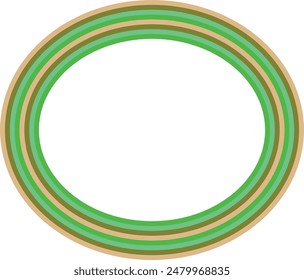 A retro striped ellipse shape border design element.