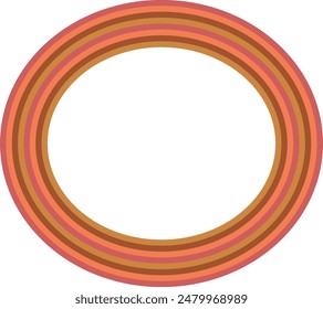 A retro striped ellipse shape border design element.