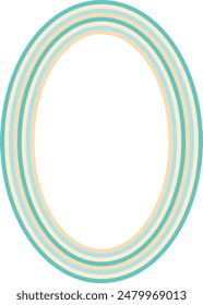 A retro striped ellipse shape border design element.