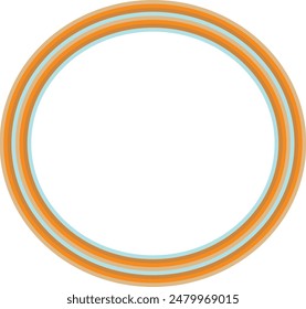 A retro striped ellipse shape border design element.