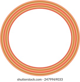 A retro striped ellipse shape border design element.